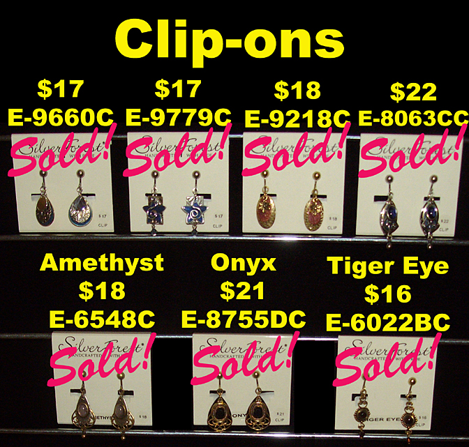 clip on Silver Forest earrings