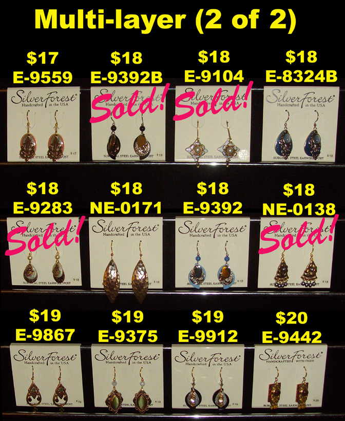 Silver Forest jewelry with multi-layered designs